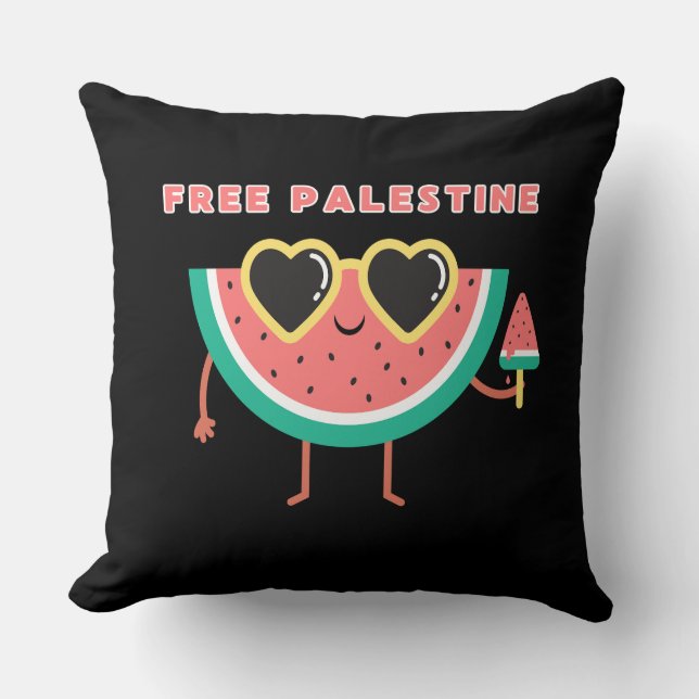 Gratis palestinska Watermelon Palestine söt färglö Kudde (Framsida)