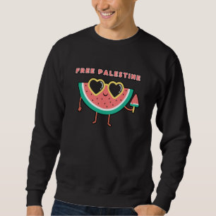 Gratis palestinska Watermelon Palestine söt färglö Lång Ärmad Tröja