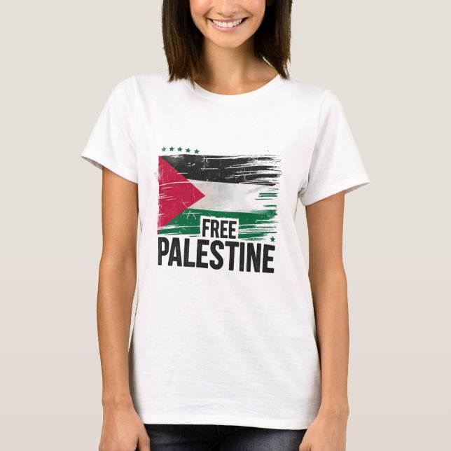 Gratis palestinskt stöd Palestina T Shirt (Framsida)