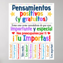 Gratis positiva tankar spanska Poster