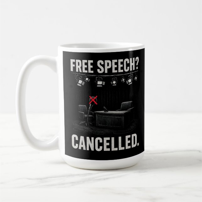 Gratis protester mot Tal har avbrutits Kaffemugg (Vänster)
