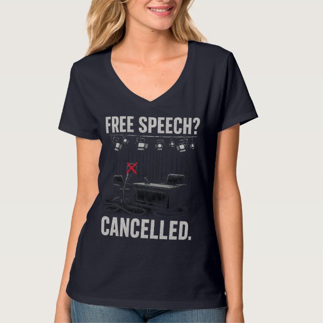 Gratis protester mot Tal har avbrutits T Shirt (Framsida)