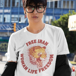 Gratis protesttest i Iran | Arg Lejon röd T Shirt