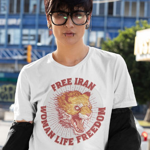 Gratis protesttest i Iran   Arg Lejon röd T Shirt
