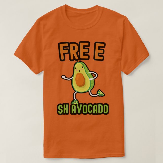 Gratis Shavocado, lustigt avocado-tecken T Shirt (Design framsida)