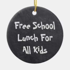 Gratis skolmåltid för alla barn julgransprydnad keramik