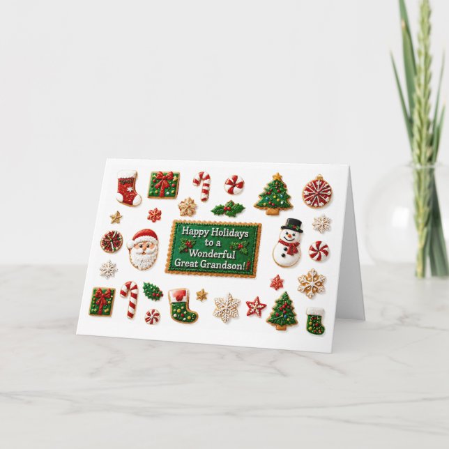 Gratis sonsons söta God Jul med kakor  Kort (Framsida)
