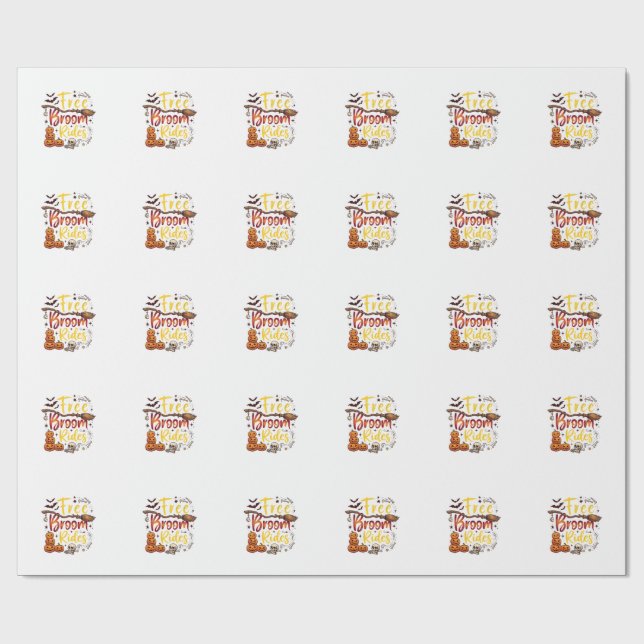 Gratis sopkvast Halloween-pumpor Skalle Fladdermös Presentpapper (Platt)