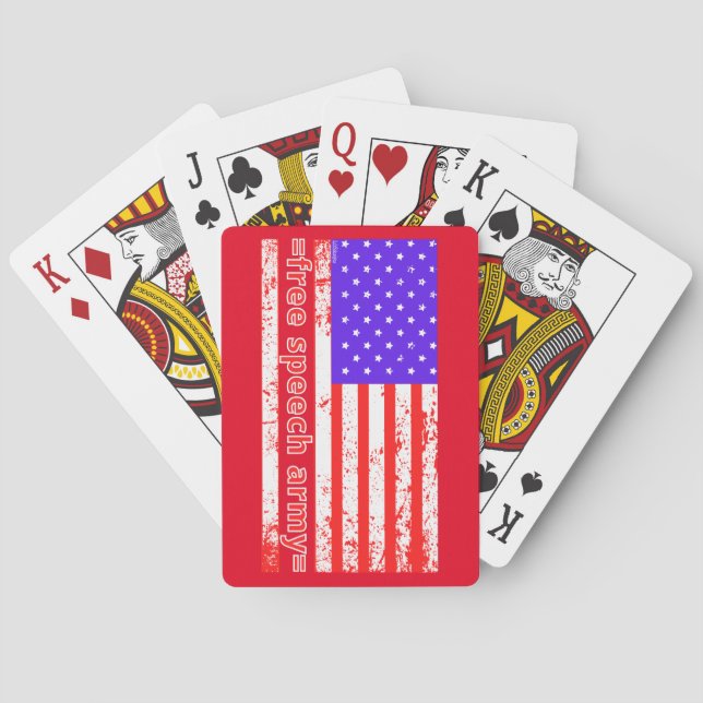 GRATIS TAL ARMY distalkt amerikansk flagga Casinokort (Baksidan)