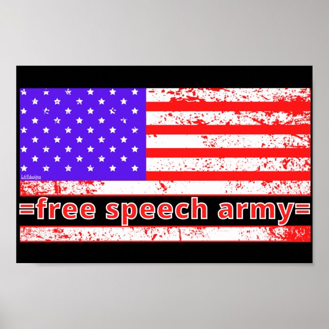 GRATIS TAL ARMY distalkt amerikansk flagga Poster (Framsidan)