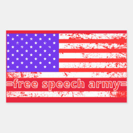 GRATIS TAL ARMY distalkt amerikansk flagga Rektangulärt Klistermärke