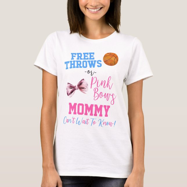 Gratis toner eller Rosa Bows Basketball Gender Rev T Shirt (Framsida)