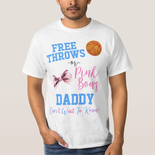 Gratis toner eller Rosa Bows Basketball Gender Rev T Shirt (Framsida)