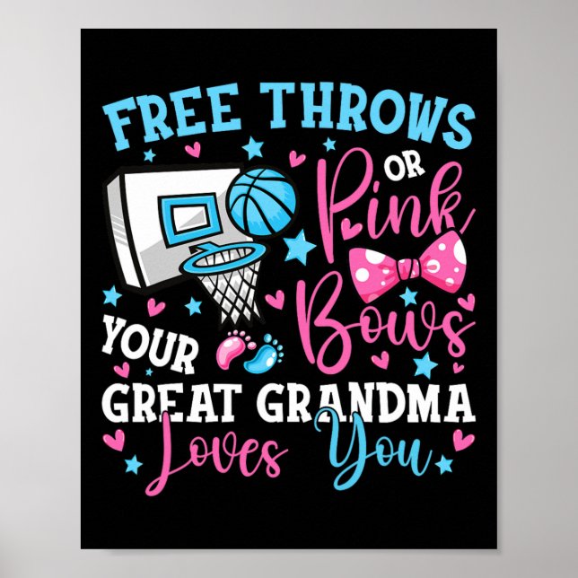 Gratis toner eller Rosa Bows Underbar Grandma Kärl Poster (Framsidan)