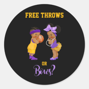 Gratis trådar eller Bows Basketball Ba1 Runt Klistermärke