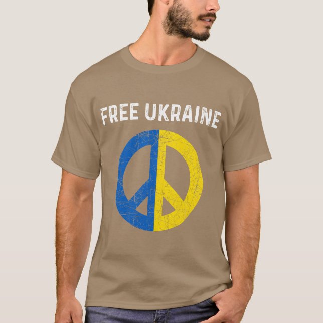 Gratis Ukraina Jag Står Med Ukraina Stöd Ukraina  T Shirt (Framsida)