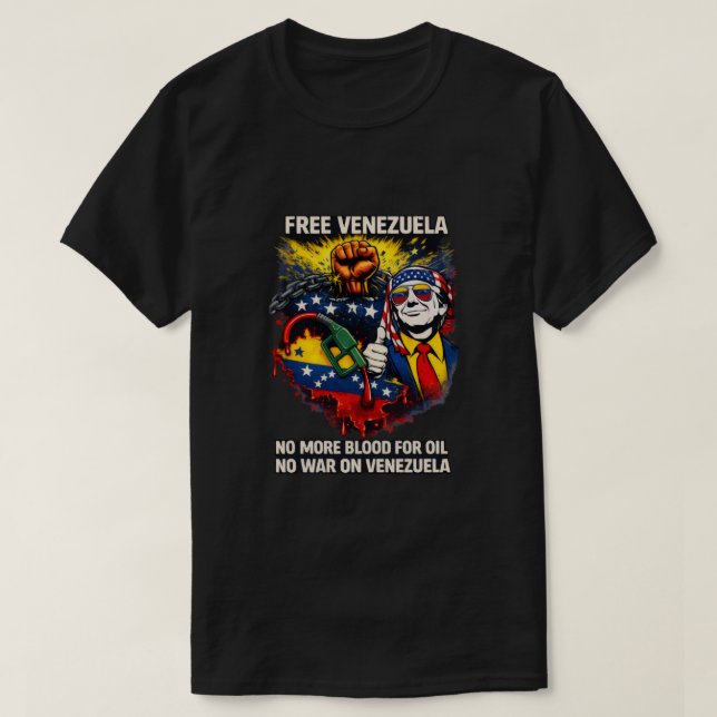 Gratis Venezuela – Antikrigsprotest T-shirt  (Design framsida)