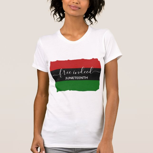 GRATIS VERKLIGEN Panafrikansk JUNETEENTH T Shirt (Framsida)