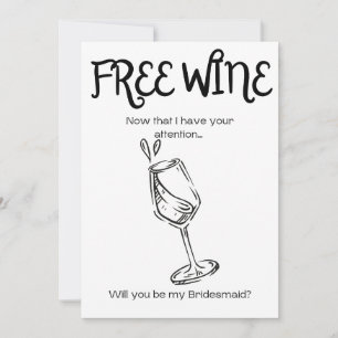 Gratis vin - Brudtärna-förslag Tack Kort