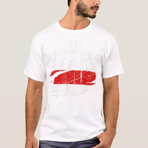 Gratis vitrysk Flagga - vitryska protesten Belar T Shirt