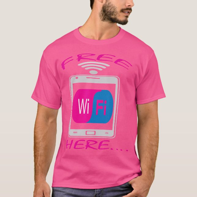 Gratis Wifi Här Internet T Shirt (Framsida)