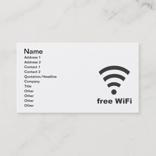 GRATIS WIFI Vector-DATOR INTERNET-REKLAM Visitkort (Framsida)