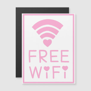 "GRATIS WIFI" vid Rosa Magnetisk Inbjudningskort