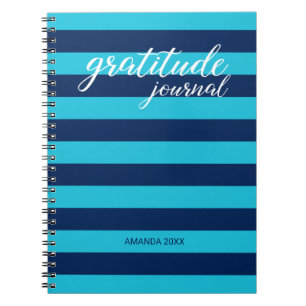 Gratise Journal Bold Blue Rand med Namn Anteckningsbok