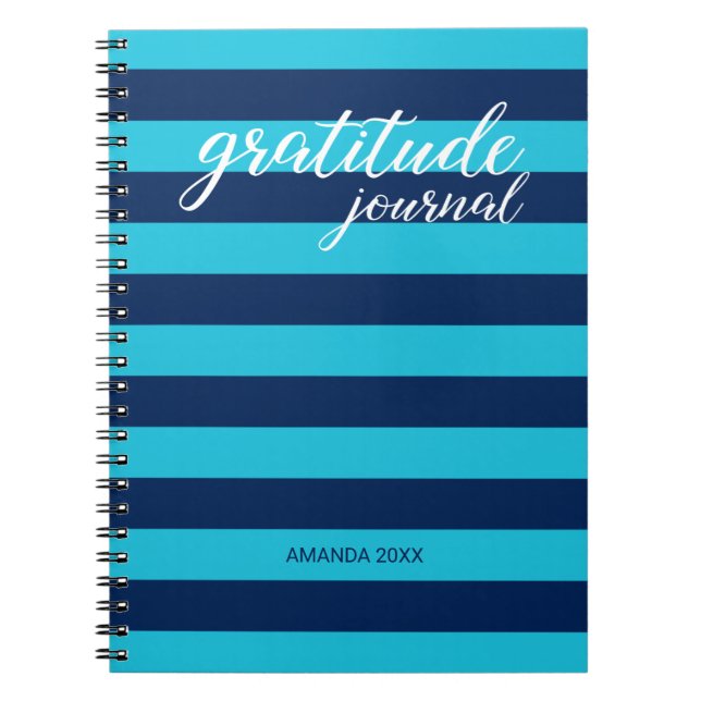 Gratise Journal Bold Blue Rand med Namn Anteckningsbok (Framsidan)