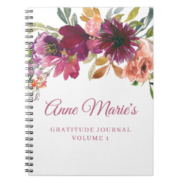 Gratise Journal Watercolor Blommigt Namn Anteckningsbok
