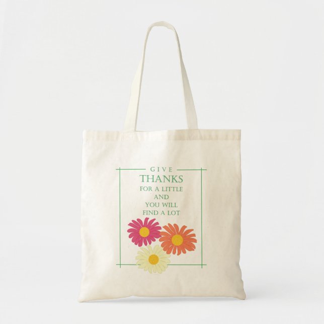 Gratise Thankfull Quote Tote Bag Tygkasse (Framsidan)
