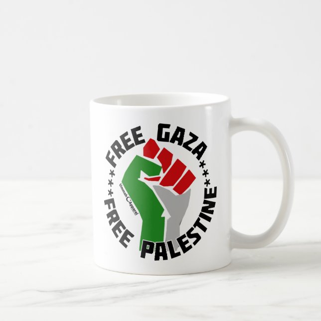 gratisgrå gaza-gritt grin kaffemugg (Höger)