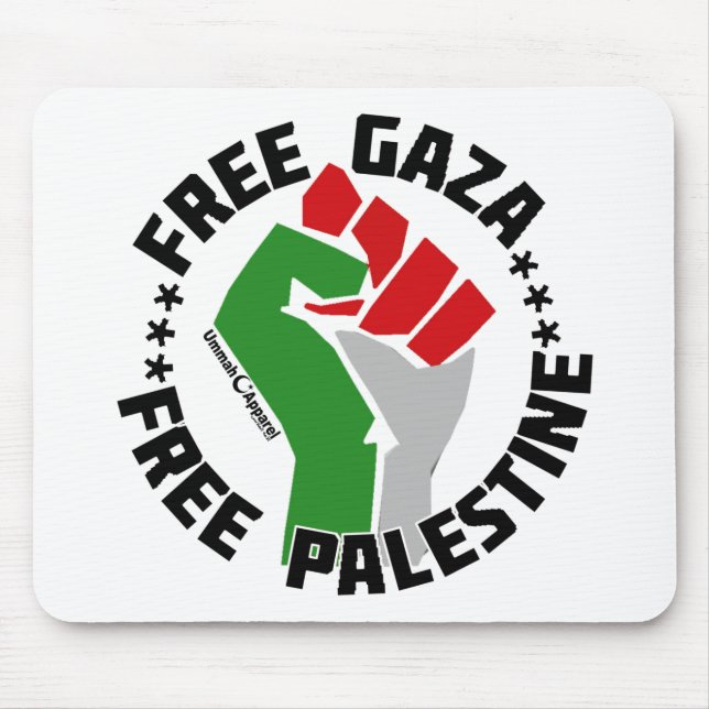 gratisgrå gaza-gritt grin musmatta (Framsidan)