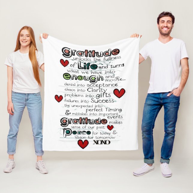 Gratistik/visdom om liv/typografi fleecefilt (På plats)