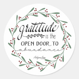 Gratitude-Abundance Stickers Runt Klistermärke