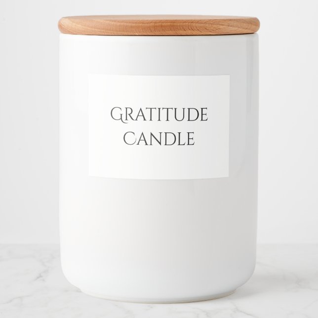 Gratitude Candle-etikett Mat Etiketter (Framsida)