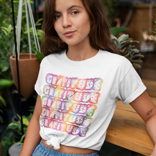 Gratitude Colorful T Shirt (Skapare uppladdad)