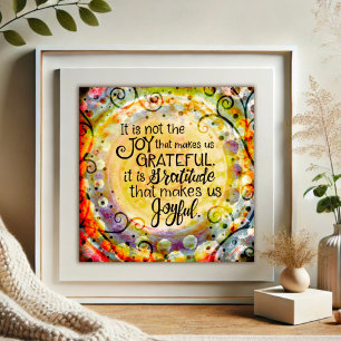 Gratitude gör oss Glatta offertstimulerande Poster