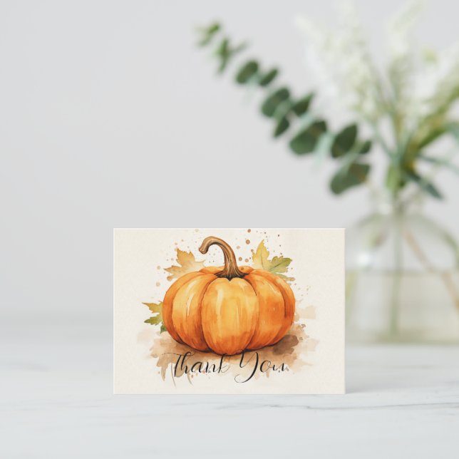 Gratitude Harvest Pumpkin Tack Anteckningskort (Stående Fram)