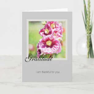 Gratitude Hollyhocks Kort