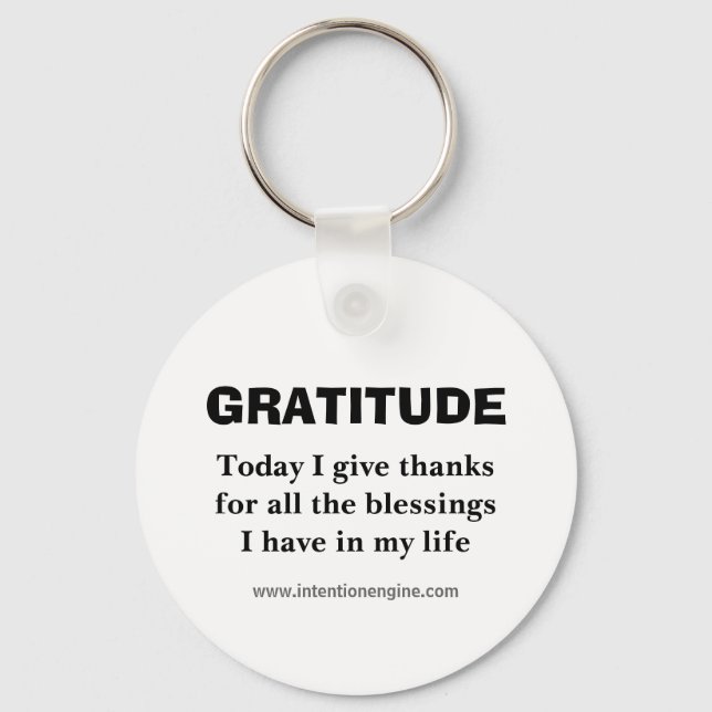 GRATITUDE, idag tackar jag ge för all välsignelse. Nyckelring (Framsida)
