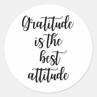 Gratitude Is the Best Attitude Inspirational Quote Runt Klistermärke