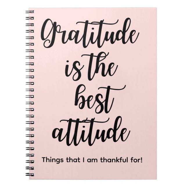 Gratitude is the best Attitude Pink Journal Book Anteckningsbok (Framsidan)