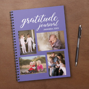 Gratitude Journal 4 Photo Collage på Lavender Anteckningsbok