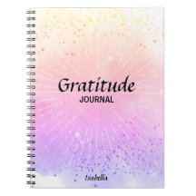Gratitude Journal Rosa Lila Watercolor Monogram