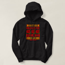 GRATITUDE LÅSER LIVSINRIKES FULLGÖR INRIKTNING HOODIE