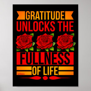 GRATITUDE LÅSER LIVSINRIKES FULLGÖR INRIKTNING POSTER