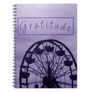 "Gratitude" Lila Ferris Wheel Skyline Anteckningsbok