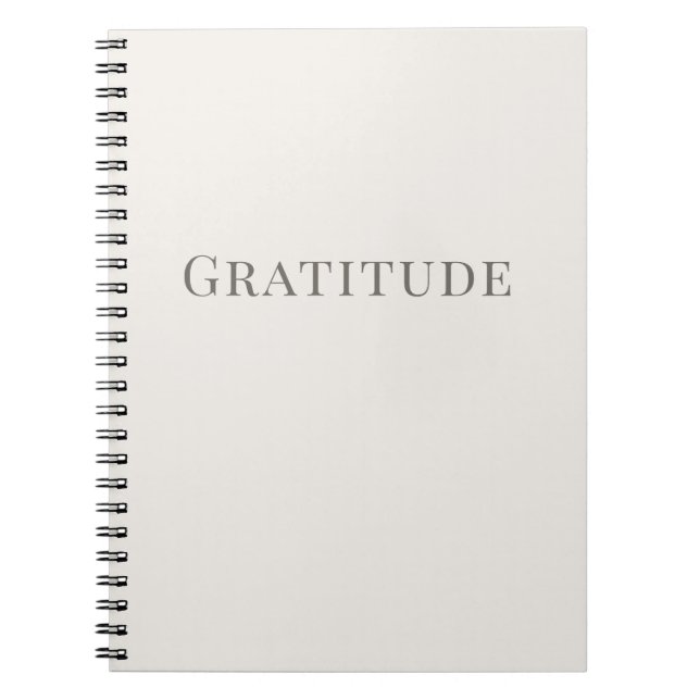 Gratitude – Minimal Typography Anteckningsbok (Framsidan)