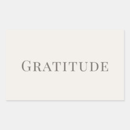 Gratitude – Minimal Typography Design Rektangulärt Klistermärke